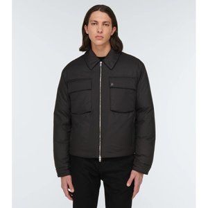 Amiri Zip Front Down Blouson Jacket Black Logo